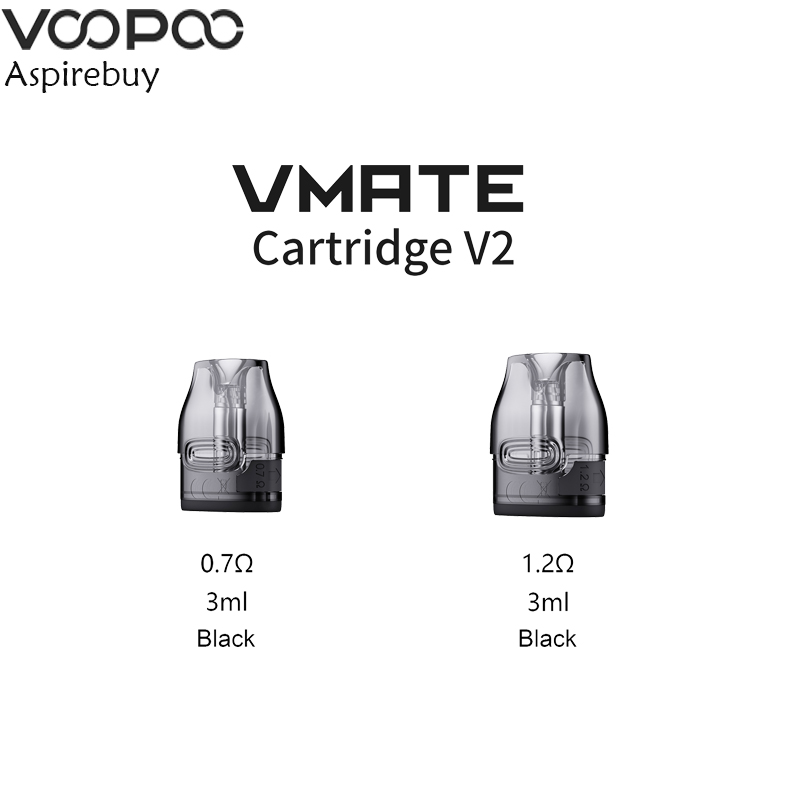 

VOOPOO Vmate Cartridge V2 3ml Pod 0.7ohm/1.2ohm for Vmate Kit Infinity Edition & V.THRU Pro E-cigarette Vaporizer Authentic
