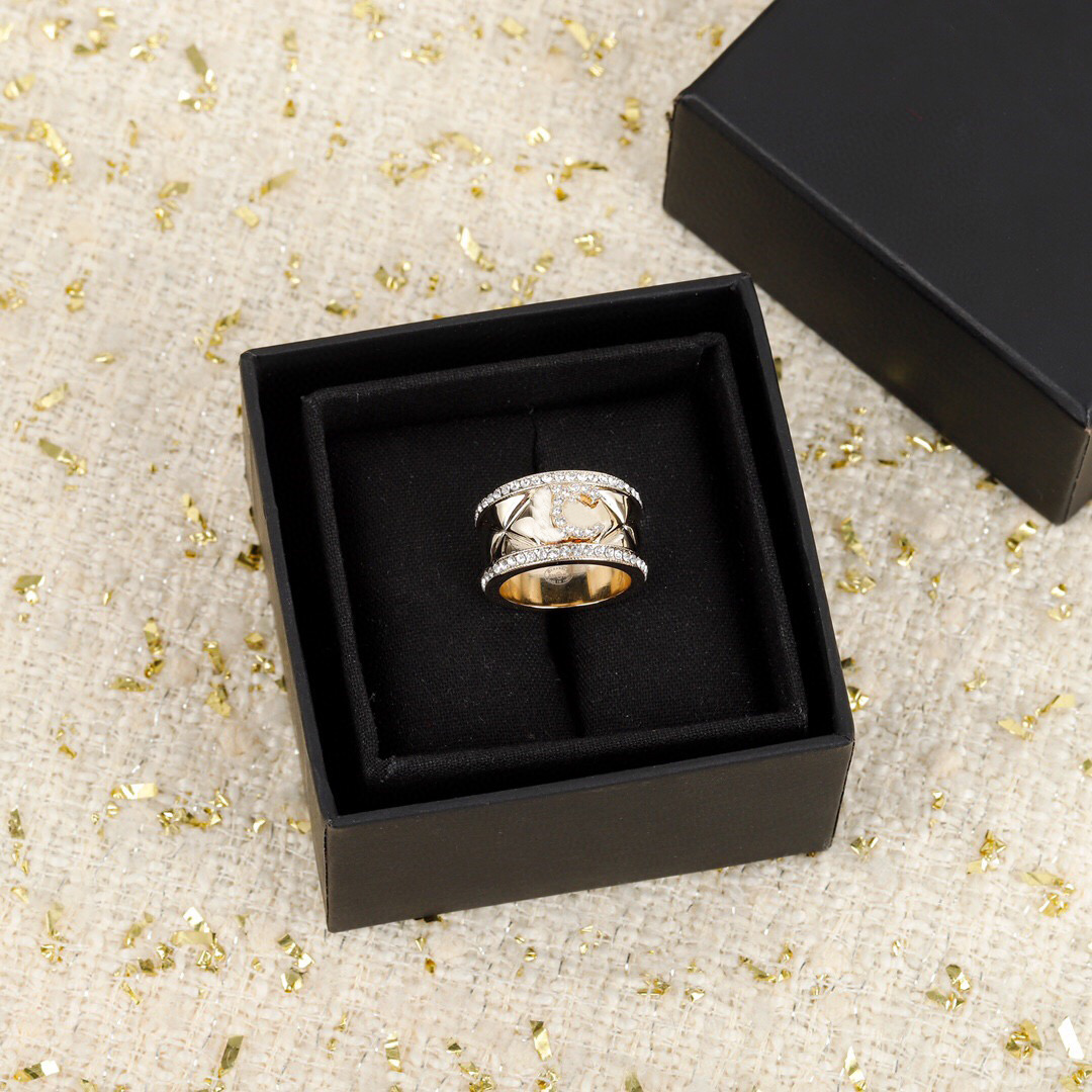2022 Top quality Charm punk band ring with diamond in 18k gold plated for women engagement jewelry gift have box stamp PS4118A