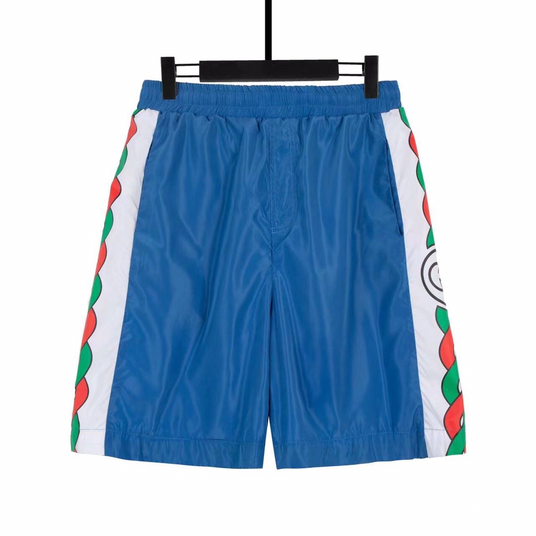 

Waterproof nylon shorts with Interlocking G print Back patch pocket Elastic waistband with drawstring closure, Blue