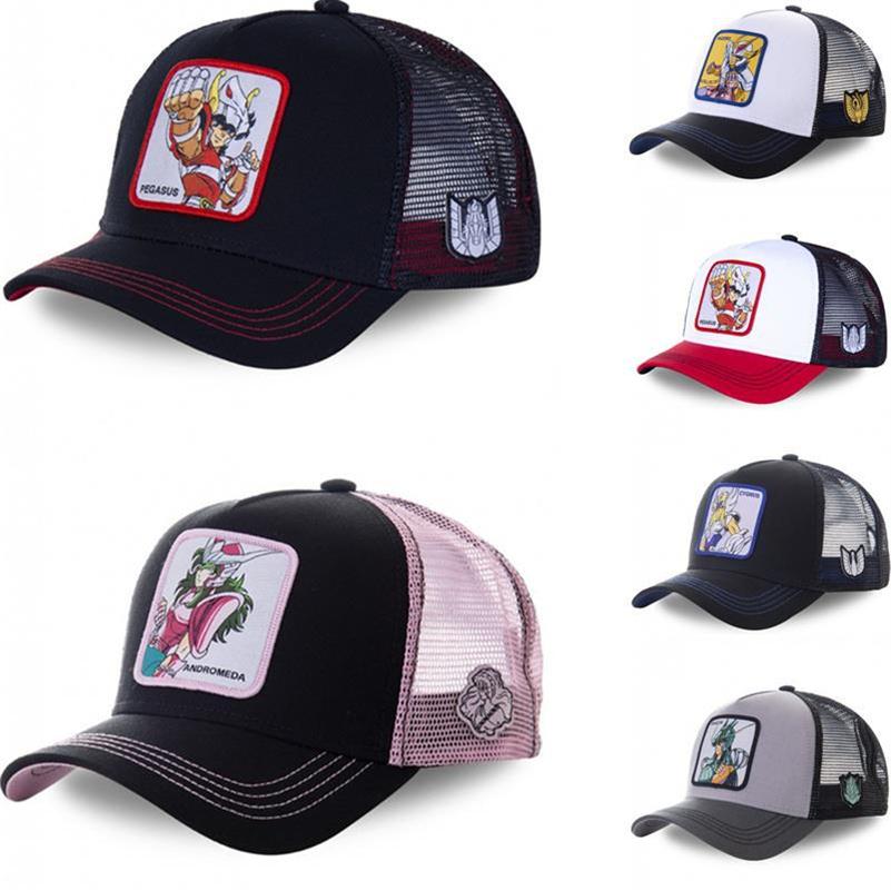 

2022 Saint Seiya Cartoon Anime Mesh Cap Baseball Caps for Men and Women Fashion236s