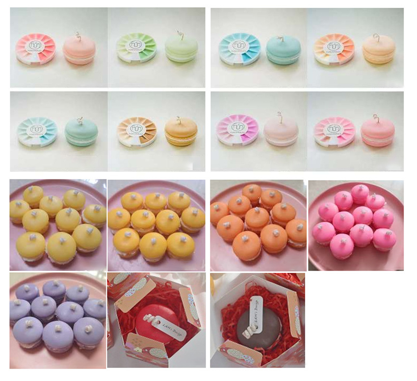 Macaron Scented Candles Portable Mini Macaron Cute Birthday Party Festival Home Decorative Candles Photo Shooting Props F0628G02-image-96526585
