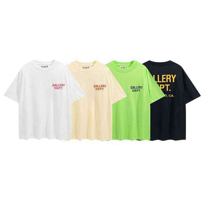 

Men' T-shirt Galley shirts Dept fashion brand Gary New Lettered Print Retro Casual Round Neck Short Sleeve High Street Loose Men' and Women' T-shirt Summer, Black