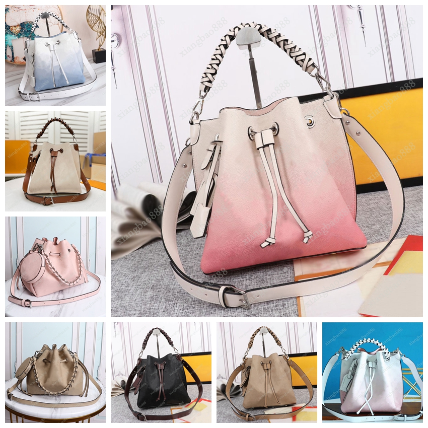 

2022 Muria Bucket bags Women Crossbody Bella Long Shoulder Strap handbags Curved Leather Handbag Purse Old Flower Lady Tote Bags Tag Key Bag, Dust bag
