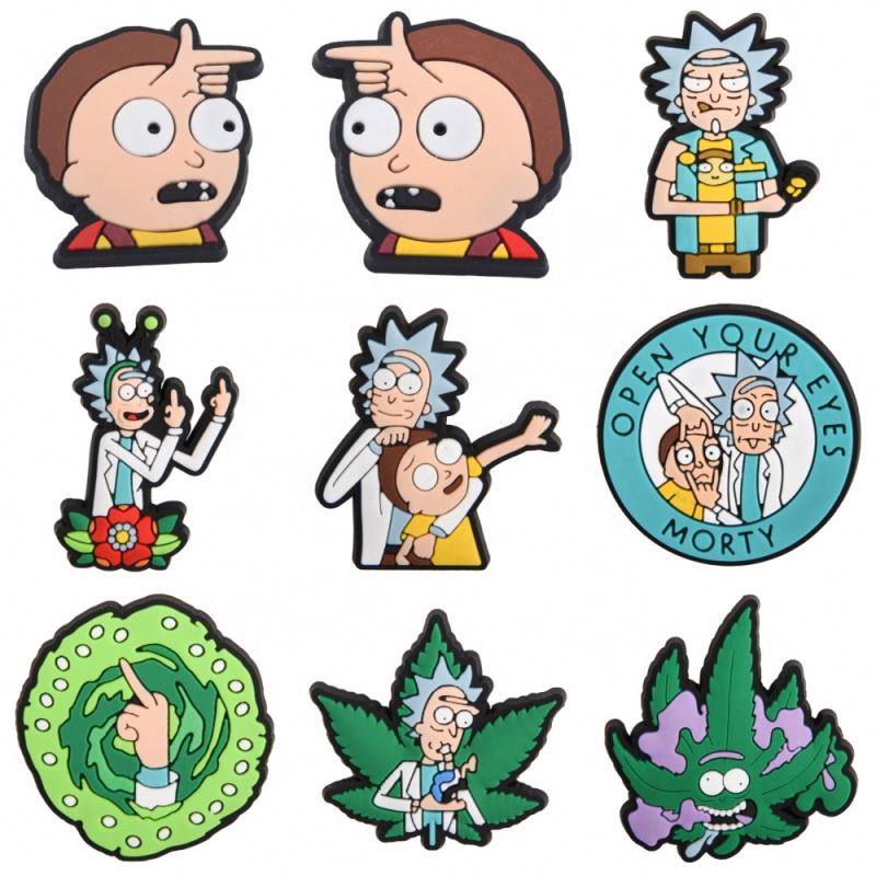 

2022 New Fashion Ricky Shoe Charms for Chidren Assorted Croc Charm for Display Board Holder Clog Accessories Shoes Decorations, White;pink