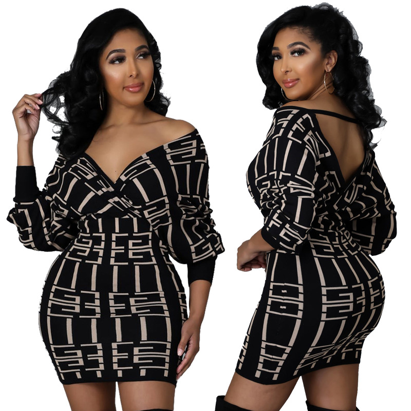 Dresses For Women Black Dress Designer Casual Bodycon Sexy Streetwear Fashion Party Club Elegant Blouse Female One-piece Skirt