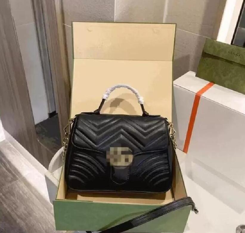 

Handbags High quality Women Lady Marmont Bags Genuine Crossbody Handbags Purses tote Genuine Leather 333, Black