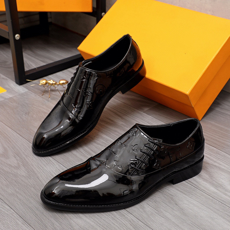 

2022 Luxury Men Genuine Italian Wingtips Leather Shoes designer Pointed Toe Lace-Up Oxfords Dress Brogues Wedding Party Business Shoes 38-44, #04