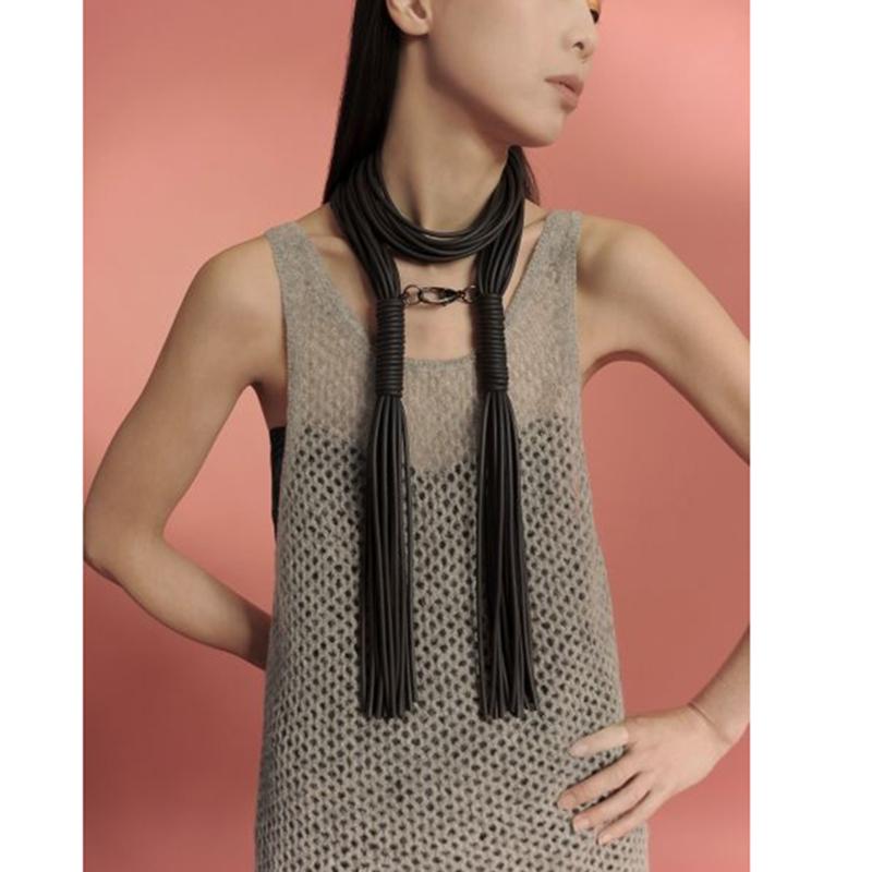 

Pendant Necklaces Long Tassel For Women Handmade Rubber Jewelry Punk Style Necklace Luxury Designer Choker AccessoriesPendant