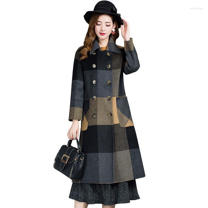 

Women's Trench Coats Autumn/winter Clothing Coat Mid-long Outerwear European Wool And Blend, Gray jacket