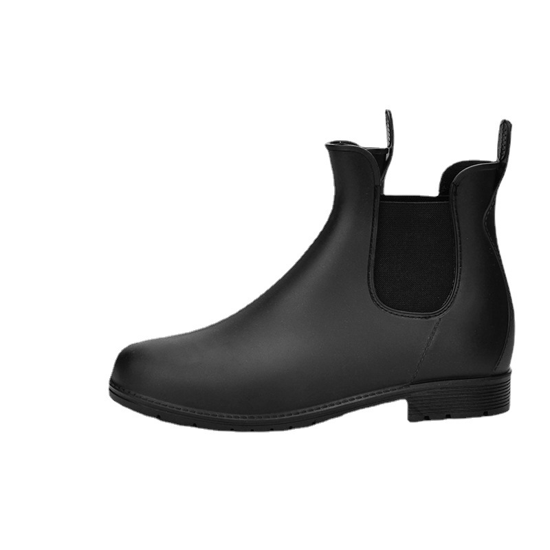 

Pofulove Woman Rain Boots Spring Autumn Waterproof Ankle Boot for Female Shoes Low Heel Rain Boots Non-Slip Ladies Shoes 2022, Black