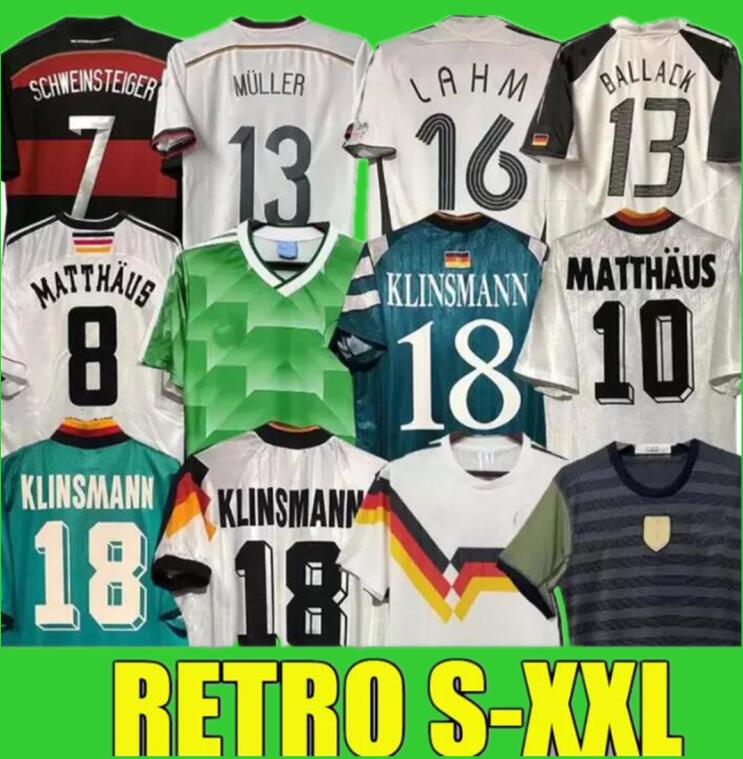 

Germanys Retro Soccer Jerseys 1990 1992 1994 1998 1988 Littbarski BALLACK KLINSMANN Matthias home shirt KALKBRENNER 1996 2004 MatthAus HAssler Bierhoff KLOSE, 1998 away