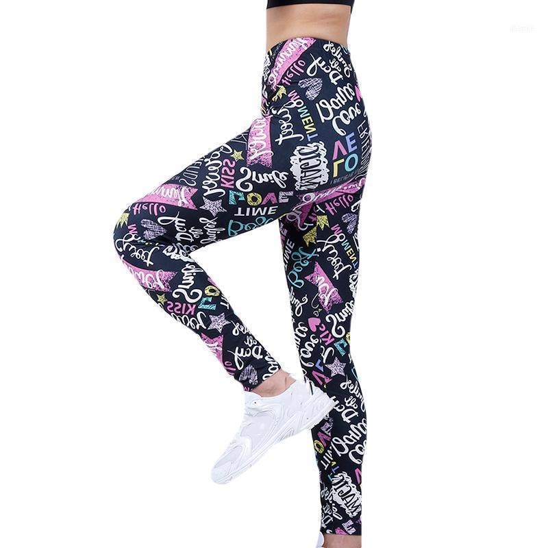

Women's Leggings CHSDCSI Workout Leggin Letter Printing Push Up Fashion Sexy High Waist Polyester Ankle-Length Pants Women, Retro blue floral