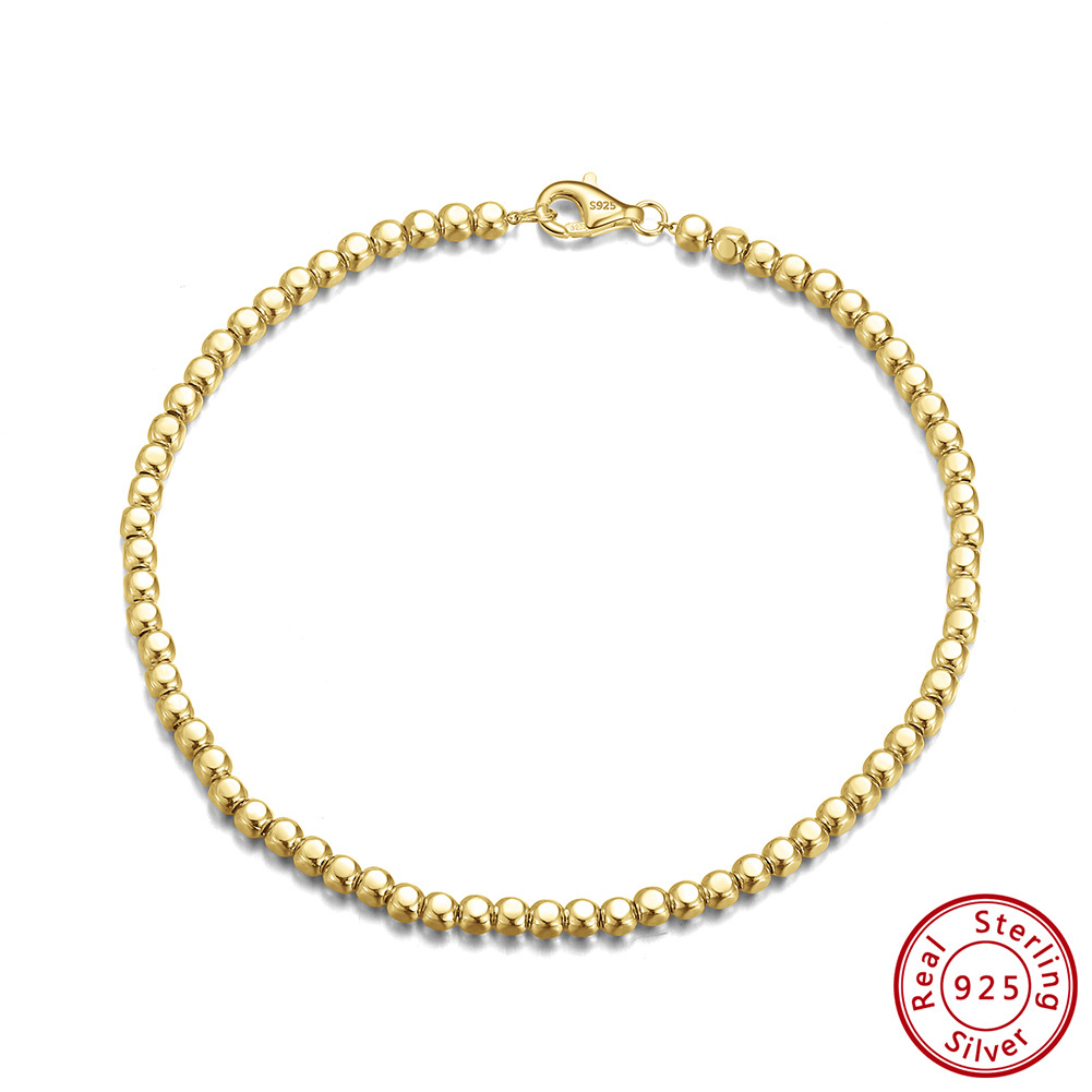 

Unisex Sterling Silver Square Beads Link Chain Bracelet wholesaler