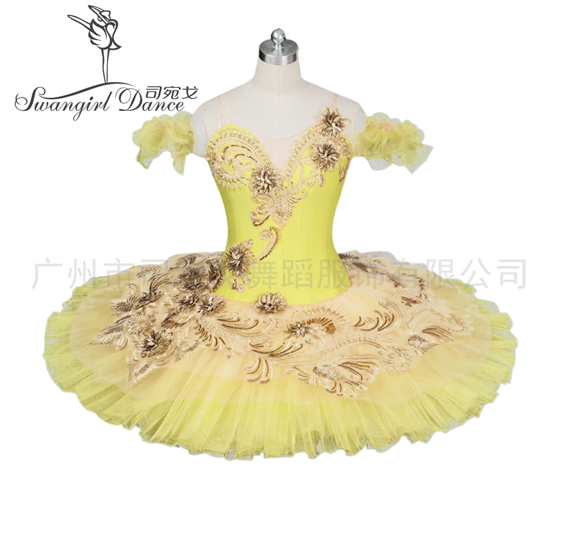 

Adult Canary Fairy Professional Ballet Tutu Yellow Gold Platter Plate Tutu Skirt Performance Classical Ballet Costume For Women BT9024