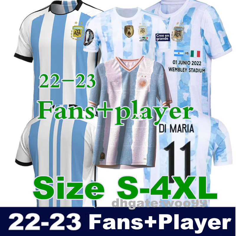 

2022 2023 Argentina Soccer Jersey KUN AGUERO AGUERO DYBALA DI MARIA 22 23 Maradona home Football Shirts Maillot Camisetas de Futbol, 16