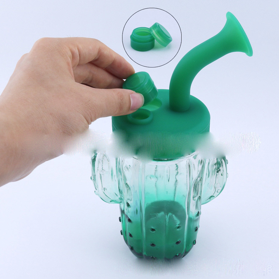 

8.4" new hookahs glass bong silicone water pipe bongs cactus pipes cross-border hot tobacco accessories