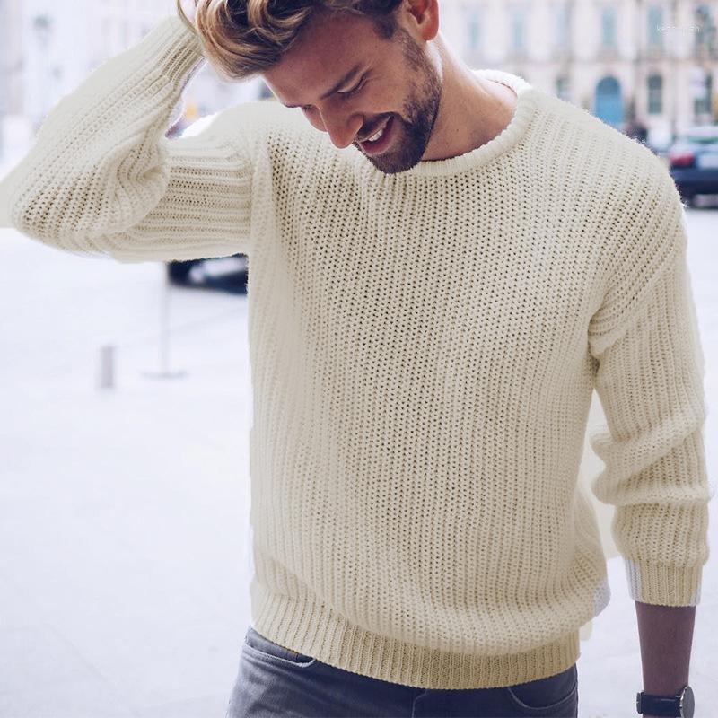 

Men' Sweaters Autumn Male Warm Round Neck Men Solid Long Sleeve Jumpers Tops Winter Casual Fashion Basic Knitted Sweater PulloverMen' Kenn, 02 gray