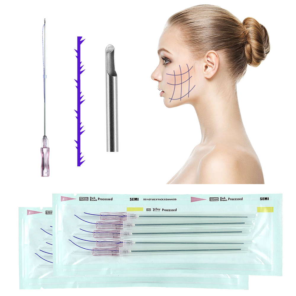 

Face Lifting PDO Thread Lift Korea Blunt 4D Cog 19Gx100mm Microneedle