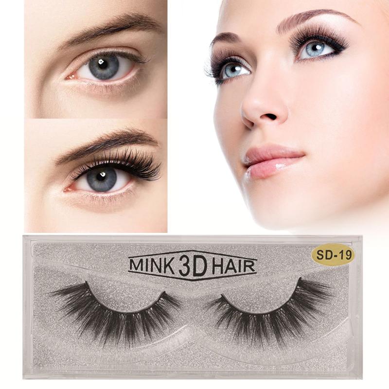 

False Eyelashes Thick 1 Pair Of 3d Imitation Mink Hair Natural Beauty Tool Reusable Slender Long KitFalse