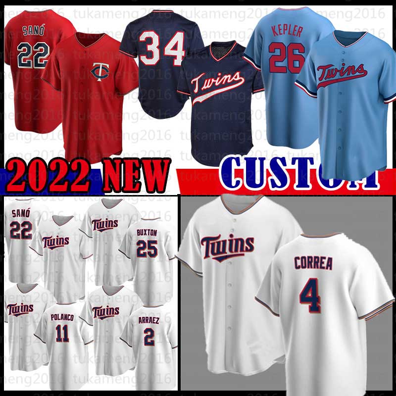 

26 Max Kepler 24 Gary Sanchez Minnesota Baseball Jersey Twins 22 Miguel Sano 4 Carlos Correa Harmon Killebrew Francis Peguero Luis Arraez Sonny Gray Byron Buxton, Retro(size:m-3xl)shuangcheng