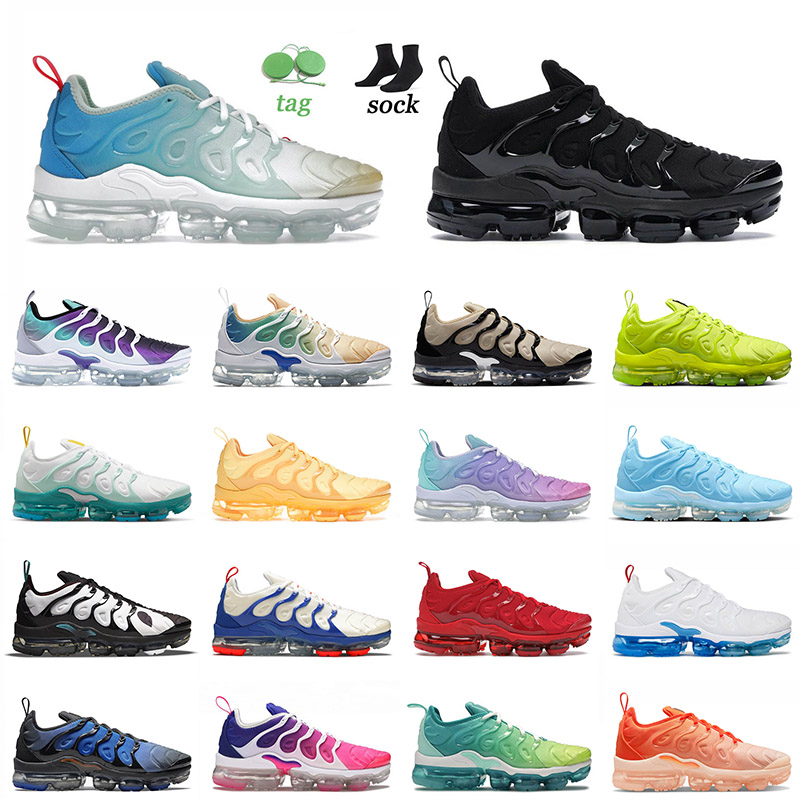 

2022 Top Quality Vapor Maxs Tn Plus Running Shoes Triple Black Since Griffey White University Blue Gold Light Bone Vapormax Mens Women Trainers Sneakers 36-47, C33 white volt 39-47