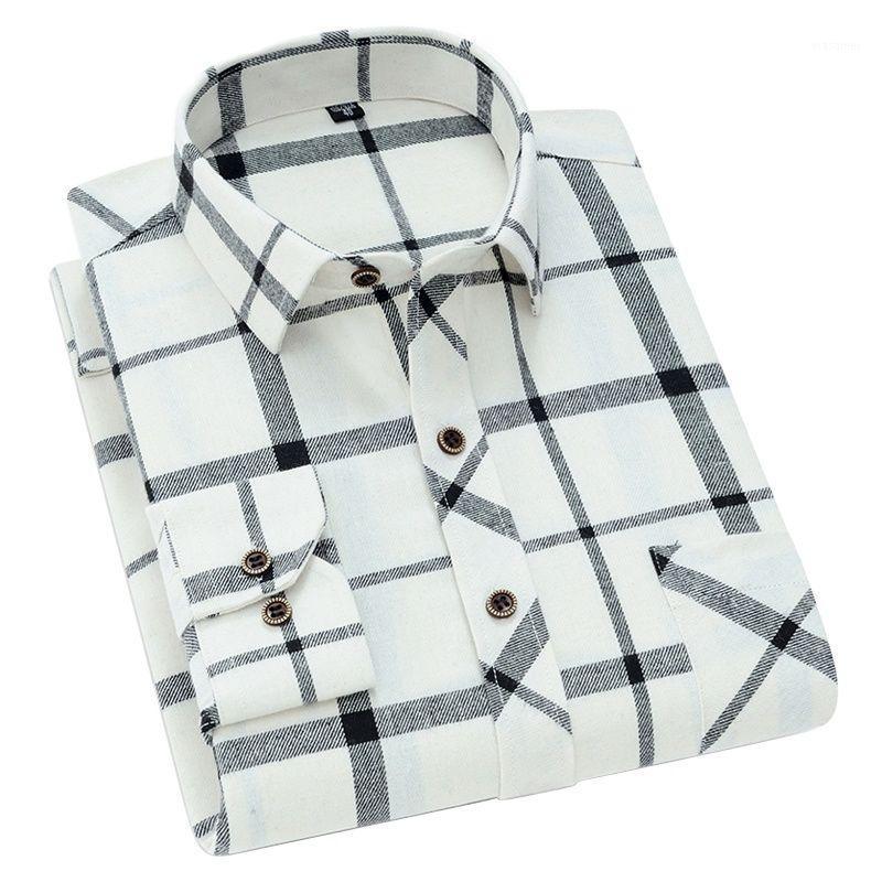 

Men's Casual Shirts Dress Shirt Men Spring Autumn 45% Cotton Black And White Plaid Trendy Healthy Breathable Long Sleeve Slim, 8llk-ldbl-66-20