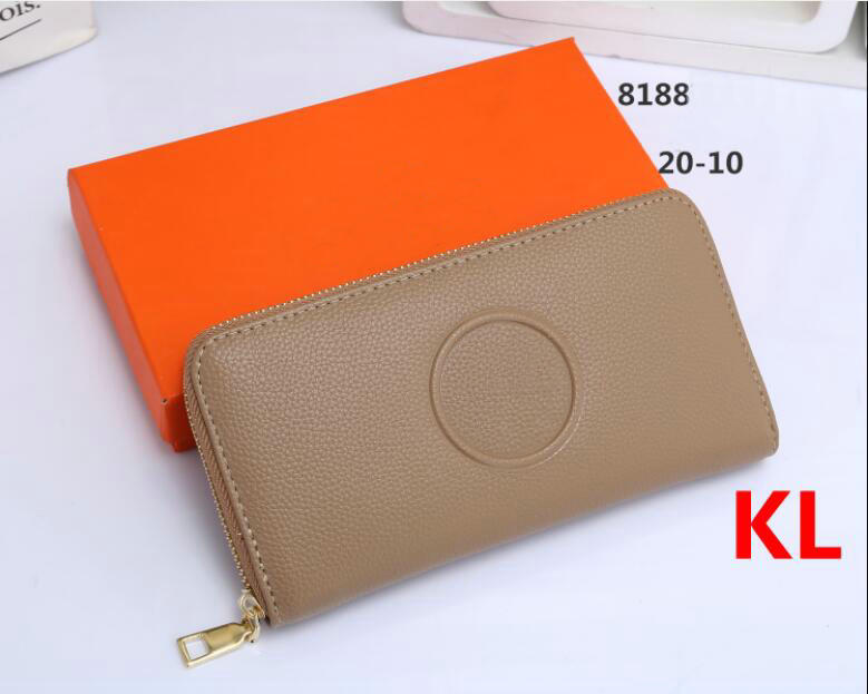 

Womens designer Lychee leather Purse Zippy Wallet Lady Long Wallets Fold Card Holder Passport fashion Folded Purses Coin Photo Pouch, Orange