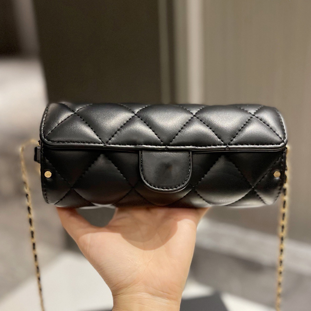 

Classic Mini Flap Bags High Quality Solid Color Genuine Leather Crossbody Designer Bags Handbag Gold-Tone Metal Chains Diamond Quilted Women Shoulder Bag 20/18CM, Blue