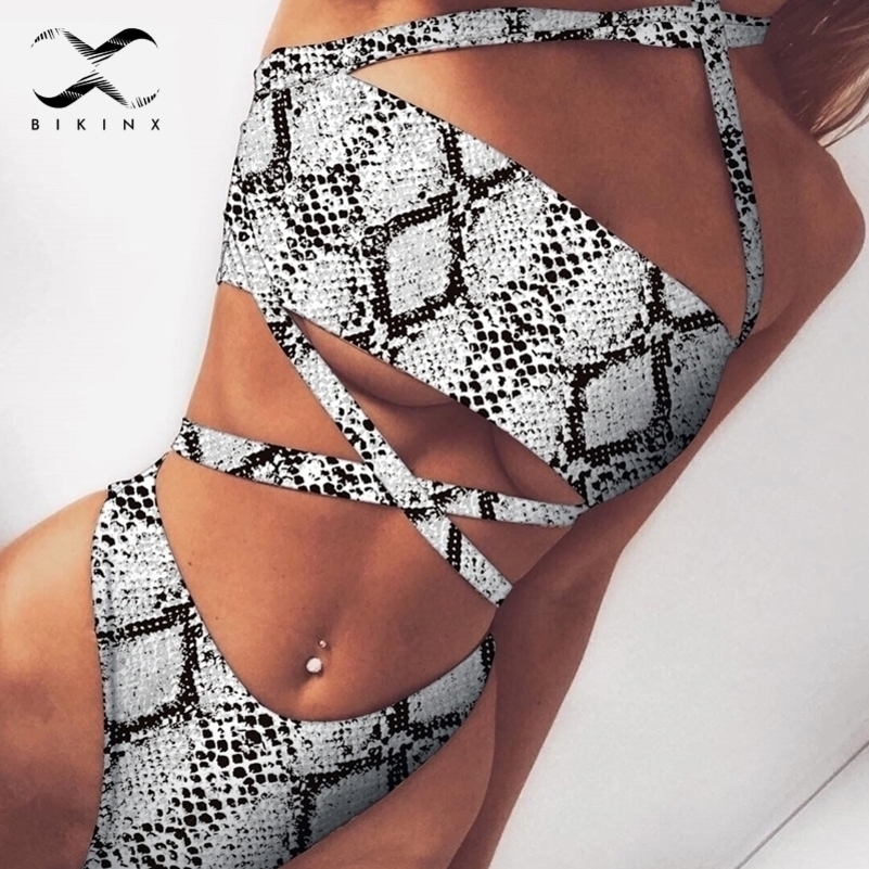 

Bikinx Sexy leopard print bathing suit women beach wear Bandage swimsuit push up swimwear Brazilian buckle bikini set Y200319
