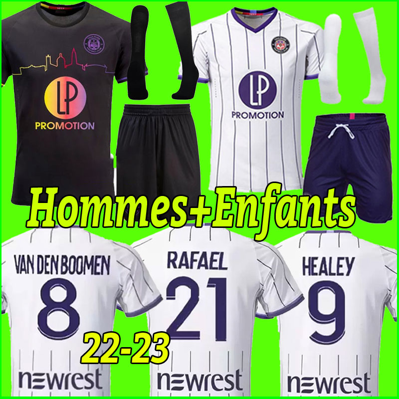 

Toulouse FC soccer jerseys 2022 2023 maillot de foot Rhys Healey Anriste Bayo Spierings Adli 22/23 Men kits Kids football shirts Uniforms full set socks enfants, Home