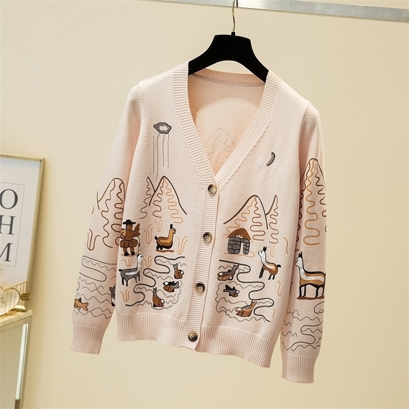 

Women's knitted jacket autumn and winter Korean version of the V-neck fashion outer cardigan sweater women 201203, White