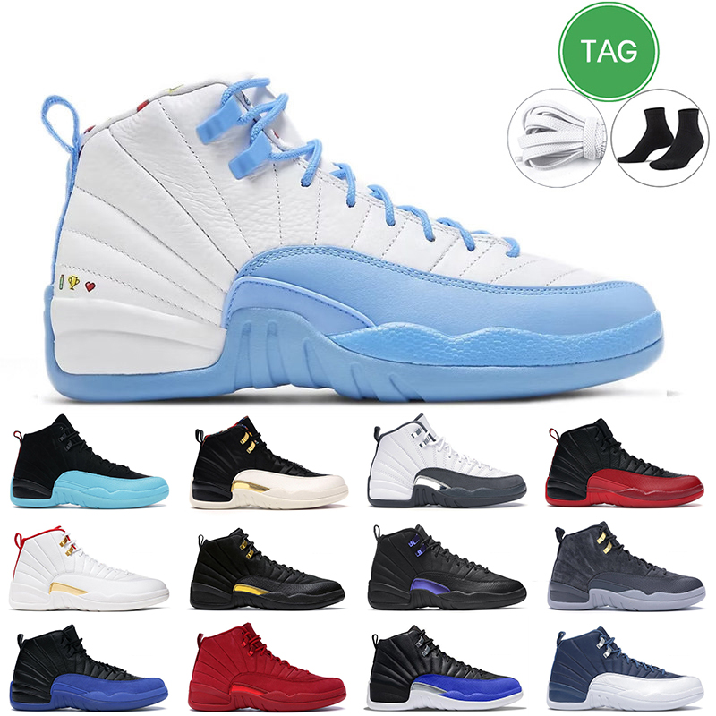 

12s men Basketball Shoes 12 retro Gamma Blue University Gold Dark Grey Concord The Master Indigo Taxi mens sports trainer Sneakers, #1