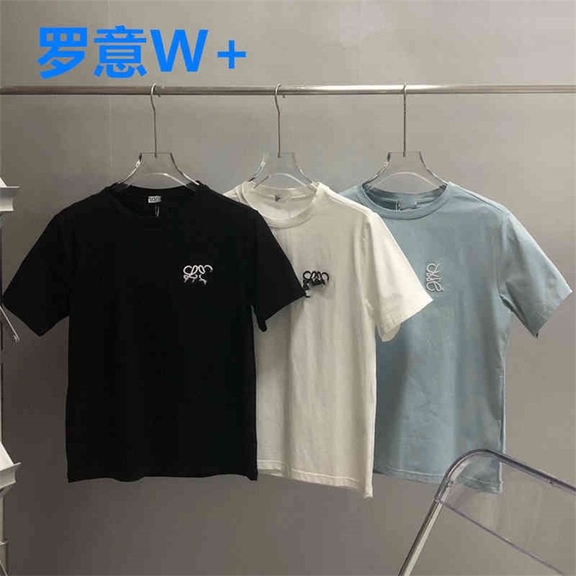 

66% OFF High Quality new Luoyi W + summer pure color embroidery men's and women's T-shirt loose popular simple with short sleeves, Black