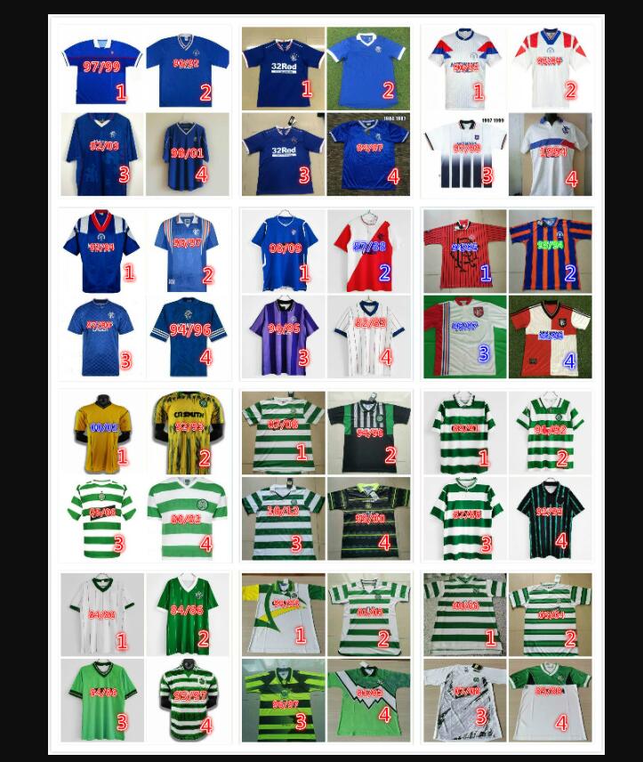 

1982 1984 1986 1989 Celtic Retro Soccer Jerseys 1991 1992 1998 1999 Scotland football shirts LARSSON LAUDRUP GASCOIGNE HENDRY Classic