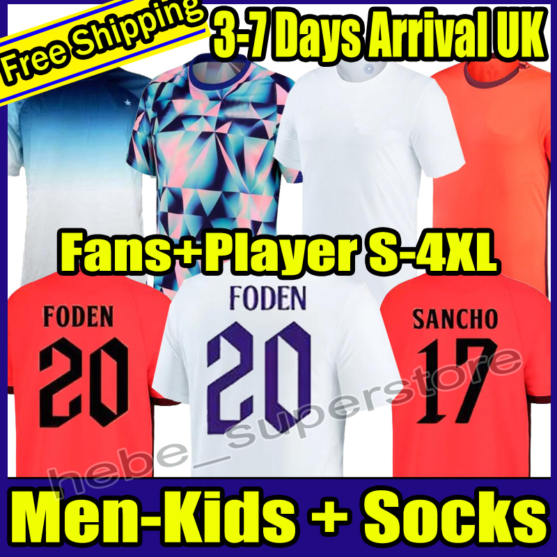 

S-4XL 2022 2023 Angleterre Men and kids kit with Socks uniforms soccer jersey KANE STERLING MOUNT RASHFORD GREALISH SAKA SANCHO PHILLIPS football shirts ENGlANDS, 22-23 kids