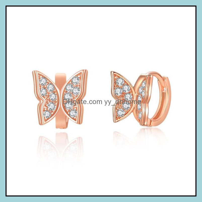 

Hoop Hie Earrings Jewelry Butterfly Sier Gold Plated Ear For Women Elegant Sweet Korea Design Drop Delivery 2021 A3Vjk