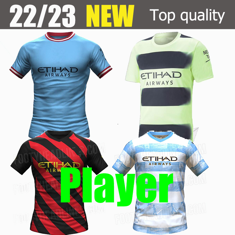 

22 23HAALAND SOCCER JERSEYS GREALISH STERLING MANS CITIES MAHREZ fans player version DE BRUYNE FODEN 2022 2023 football tops shirt kids kit sets uniform Boys youth, 12