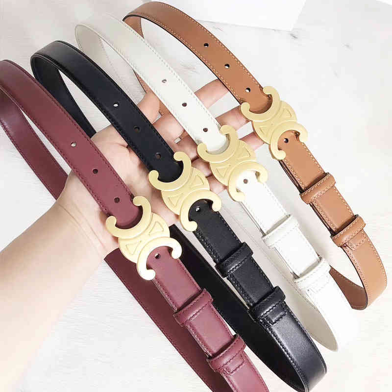 

Arc Designer Belt de Triomphe belt bow knot cowhide pure copper buckle versatile red ins matching suit Jeans women, Black