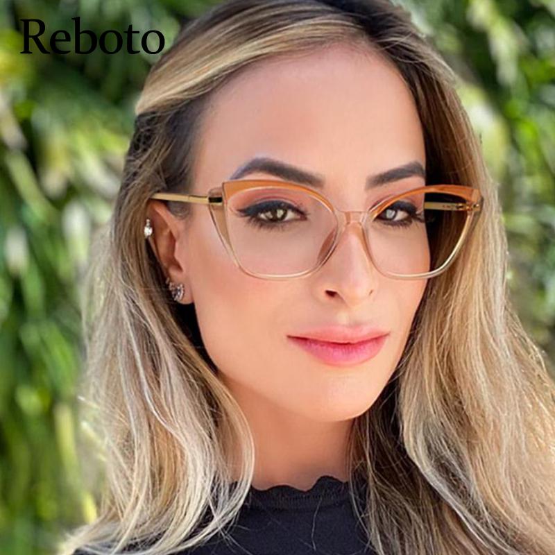 

Fashion Sunglasses Frames Clear Frame Cat Eye Glasses Woman Transparent Anti Blue Computer Eyeglasses For Women Designer 2022