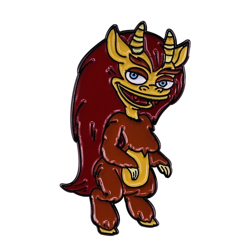 

Anime Collection Enamel Pin Big Mouth Hormone Monster Badges Lapel Pins for Backpacks Women's Brooch Jewelry Accessories Gifts, As picture