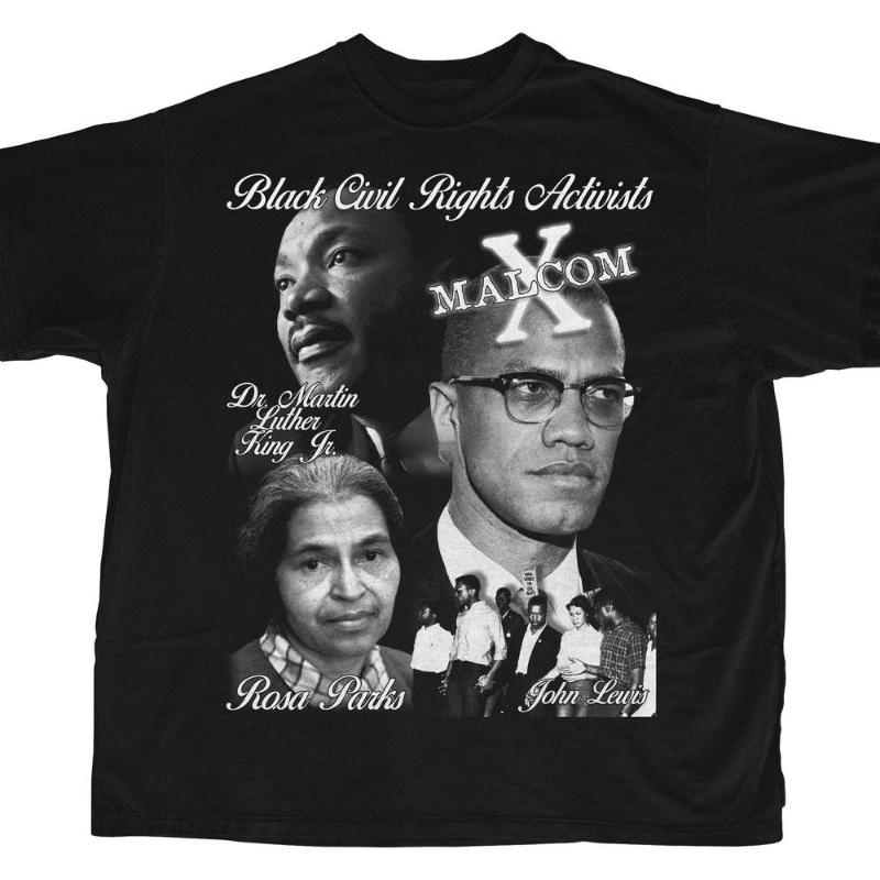 

Men's T-Shirts Black Civil Rights Leaders Shirt MLK Malcom X Rosa Parks John Lewis Tee Short Sleeve Unisex Vintage Style T ShirtMen's, 0301508-red