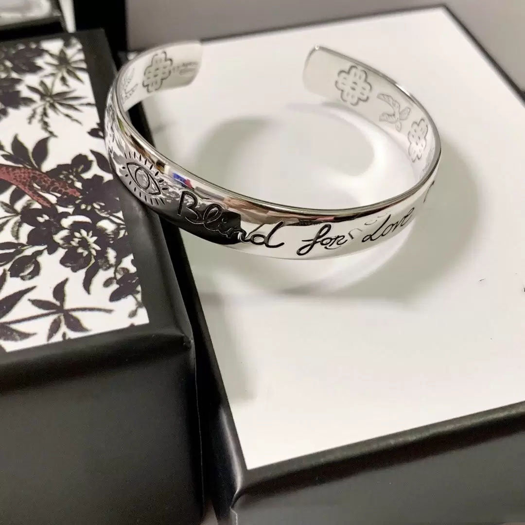 

Adjustable Open Bangle Bracelet Silver-plated Silver Bracelet for Couple Top Quality Bracelets Supply