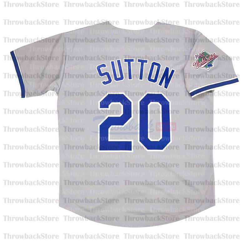 

Retro Baseball jersey 1988 the World Series home jerseys 2 LASORDA 23 Kirk Gibson 20 Don Sutton 55 Orel Hershiser 81 Gonzalez Pujols, As photo