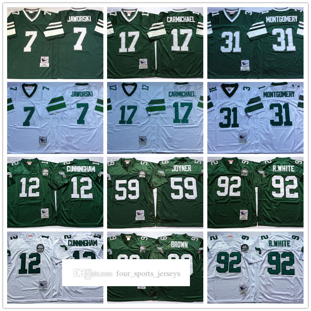

NCAA 75th Vintage Football 12 Randall Cunningham Jerseys 92 Reggie White 99 Jerome Borwn 59 Seth Joyner 31 Wilbert Montgomery 17 Harold Carmichael 7 Ron Jaworski, Same as picture