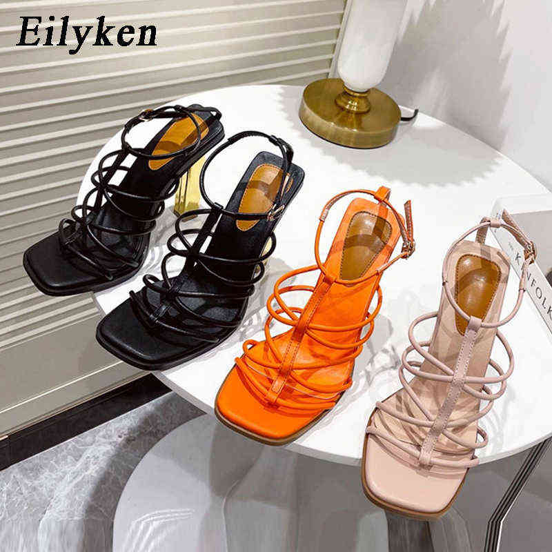 

Sandals 2023 New Summer Fashion Design Narrow Band Ankle Strap Women High Heels Open Toe Party Shoes 220232, Apricot