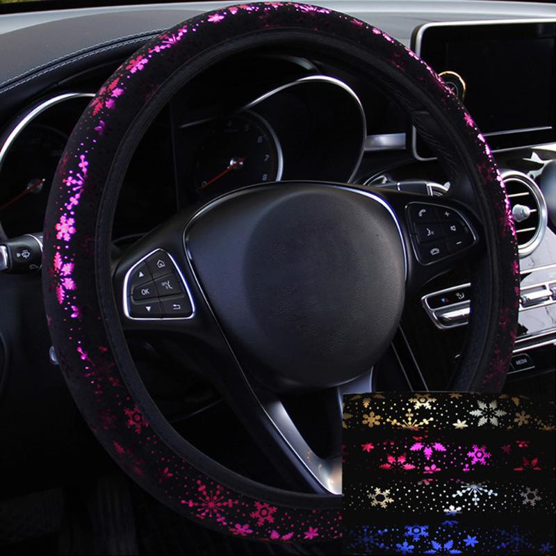

Steering Wheel Covers High Quality Cover Shiny Snowflake 14.5 Inches To 15 In Diameter Car Accessories Universal 5 ColorsSteering