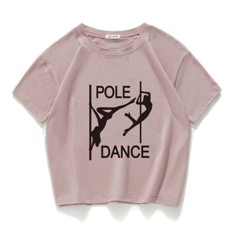 

pole dance graphic funny casual women crop top 100% cotton short T Shirt Women Camisetas Verano Mujer women clothes harajuku 220407, W716swt black