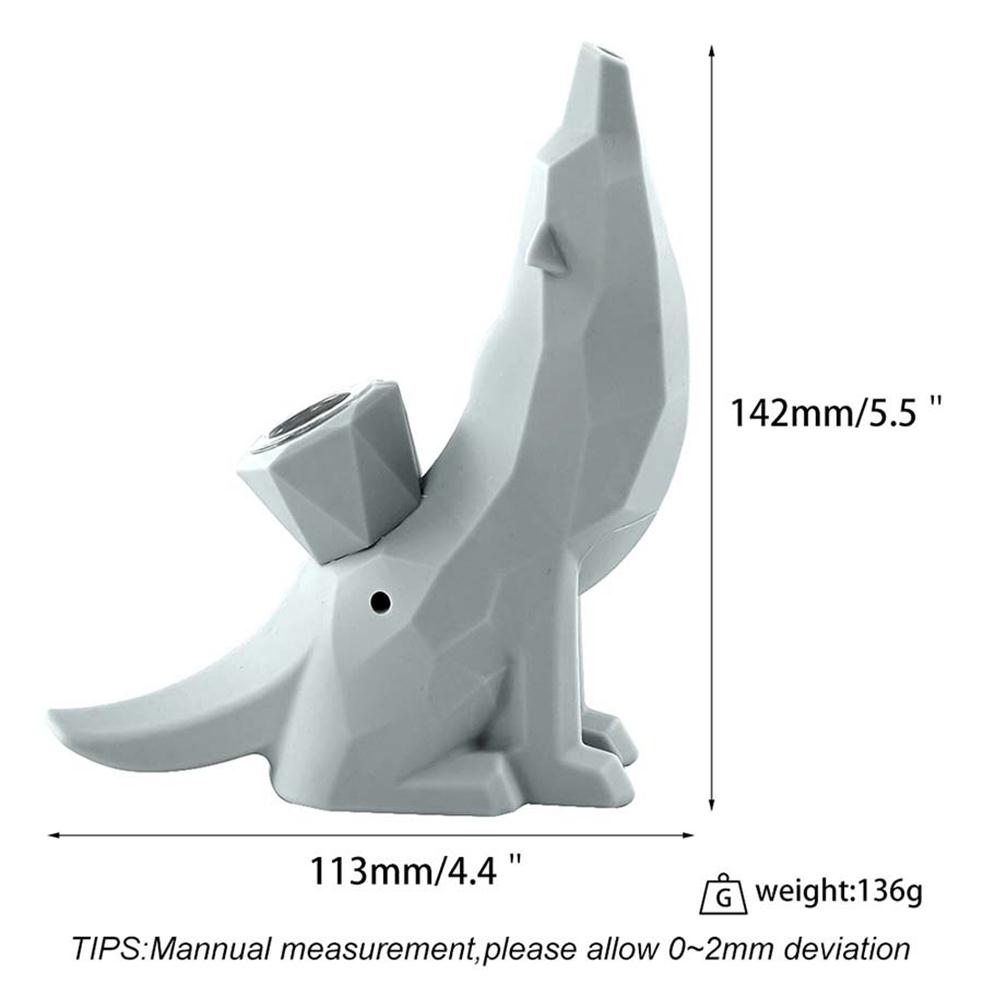 

Silicone hand pipe Wolf shaped smoking pipes dab rig oil rigs mix colors bo256u