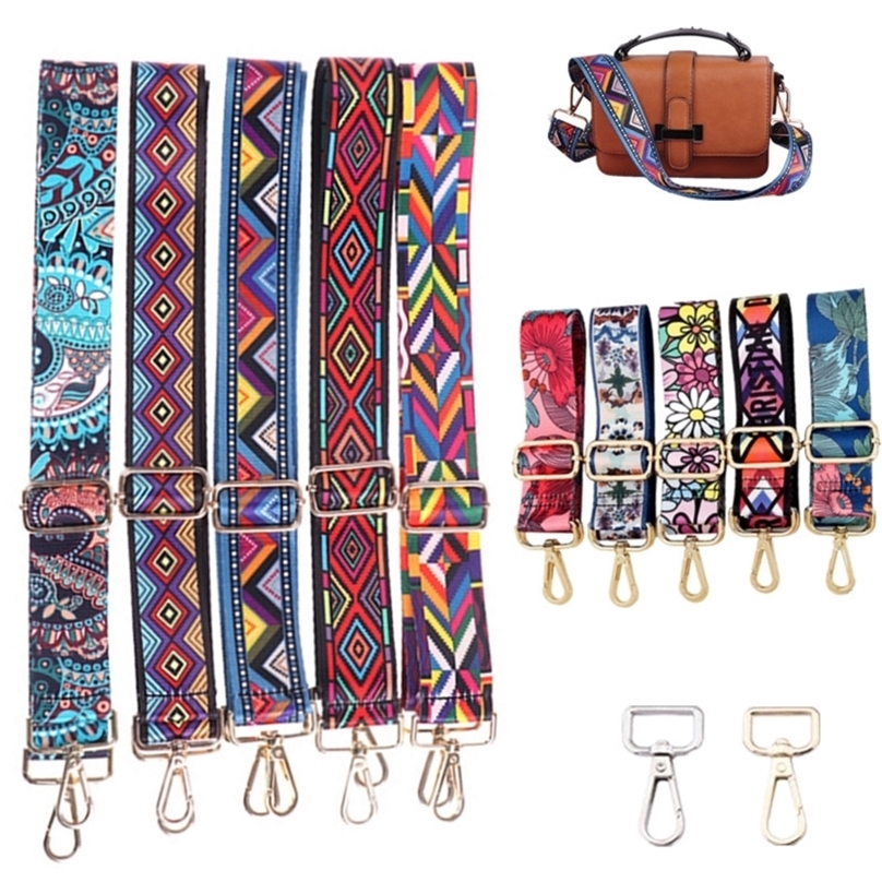 

138Cm Nylon Bag Strap Adjustable Universal PU Handbag Women Shoulder Rainbow Crossbody Handle Accessories 220812