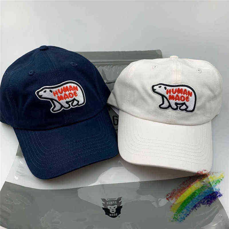 

2022 Tiger Polar bear Embroidery HUMAN MADE Hat Caps Men Women Top-version Baseball Cap streetwear HUMAN MADE Caps T220726